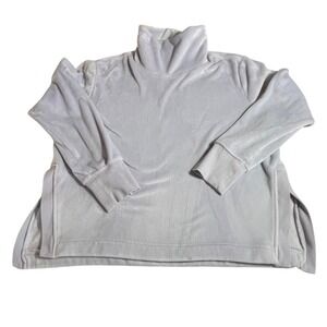 Te Verde Velour Mock Neck lavender Sweatshirt Oversized Side Slits XL